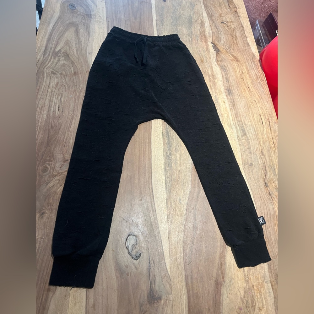 Nununu Black Textured harem Pants size 10 11 NWOT